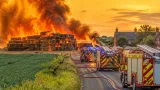 3,000 tonnes of straw ablaze near Boston as crews tackle large smoke plume