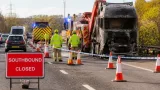 A1 southbound closed near Peterborough after HGV fire as recovery continues