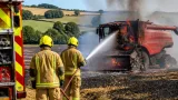Combine blaze scorches three acres of straw near Newcastle‑on‑Clun