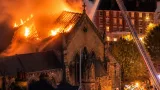 Fire rips through St Andrew’s Church in central Leicester as smoke blankets city