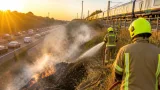 Major blaze near Waltham Cross halts services to Liverpool Street and disrupts M25 traffic