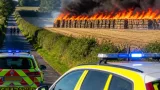 Police hunt three men after hay-bale fire near Faringdon