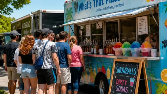 Baltimore-style 'snowballs' arrive in Hertford as mobile drink truck parks up by Ocean Highway