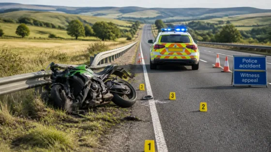Police appeal after motorcyclist in his 50s dies in Northumberland A696 crash