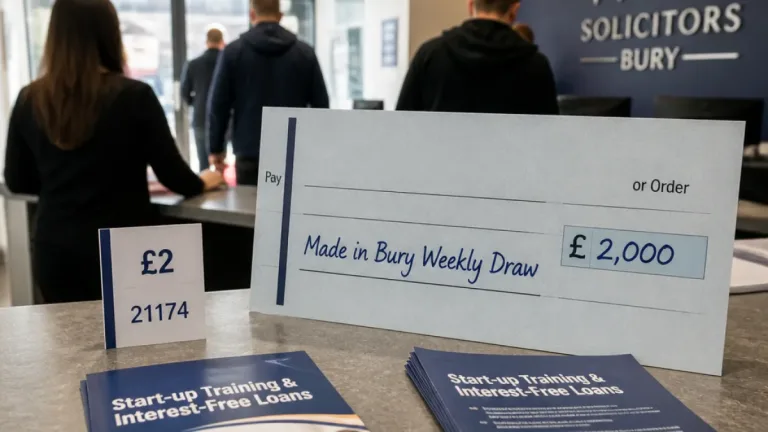 Bury solicitor celebrates £2,000 community draw win that backs local start-ups