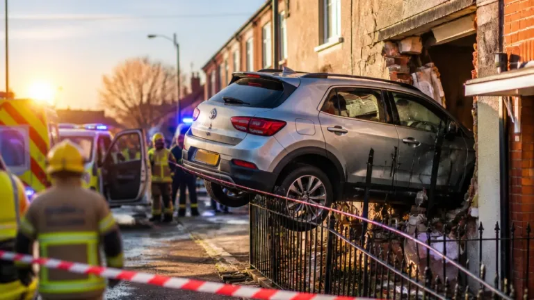 Car ploughs into house near Sunderland Royal Hospital — one taken to RVI with serious injuries