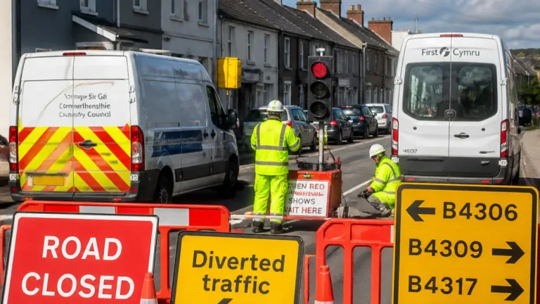 Carmarthenshire: Six-week Pontyberem road closure for permanent traffic signals