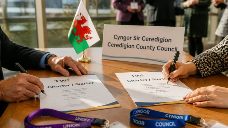 Ceredigion Council signs TUC Cymru Twf Charter to embed Welsh in daily work