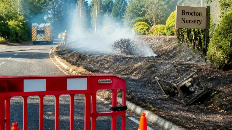 Chase Road closed after disposable barbecue sparks wildfire on Cannock Chase