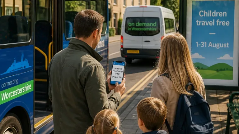 Children aged 15 and under travel free on participating Worcestershire buses this August