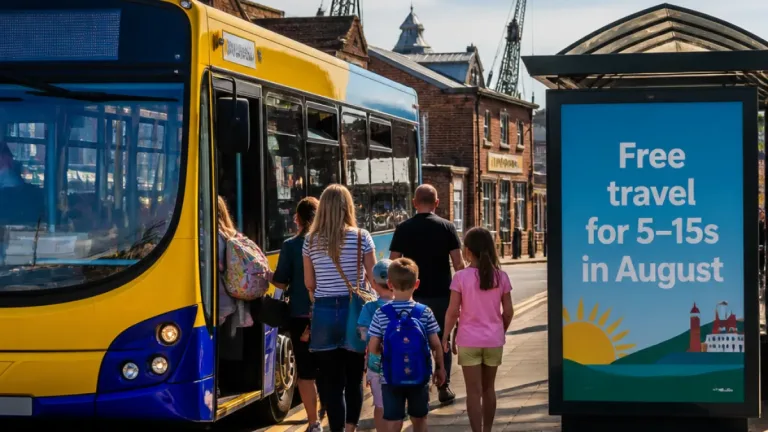 Children aged 5–15 to travel free by bus across North East Lincolnshire this August