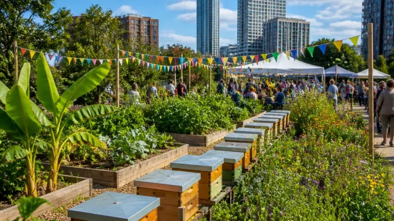 Elephant and Castle estate turned into thriving ‘garden’ with bananas, beehives and events