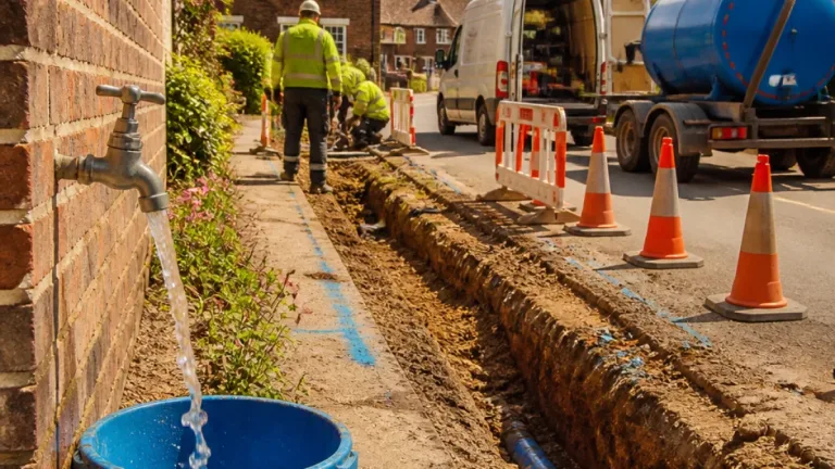 Emergency closure and repairs after burst mains leave Sutton St Edmund area with low water