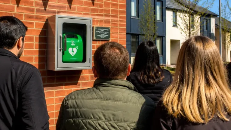 Exeter community gains new defibrillator after local family's campaign