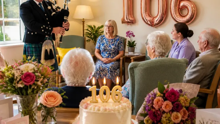 Falkirk resident Marion Lowrie celebrates 106th birthday surrounded by family and neighbours