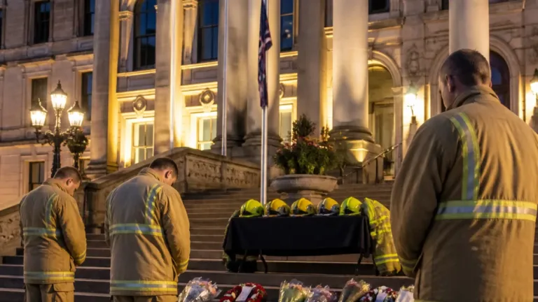 Fire crews honoured after Wigan Road crash that killed four is remembered at Bolton Town Hall