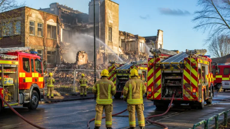 Fire crews quickly extinguish blaze at Stoke-on-Trent College demolition site