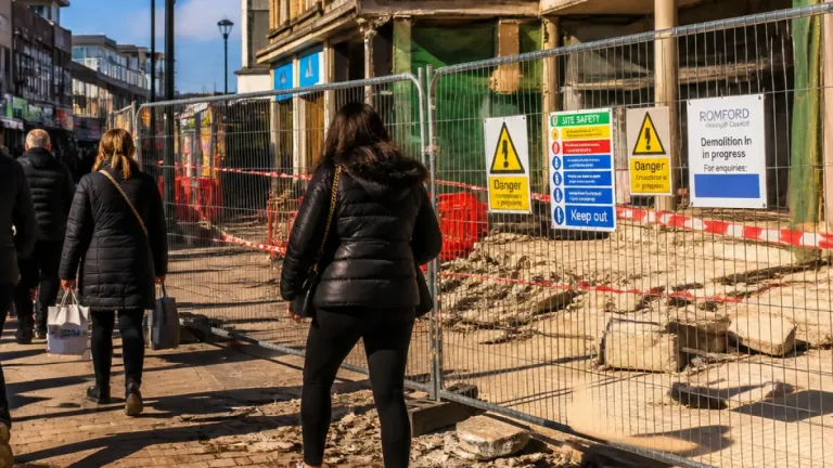 Former councillor demands probe after demolition debris narrowly misses pedestrian in Romford