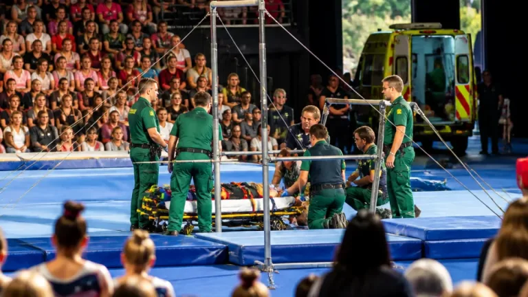 Gabriel Langton discharged after high bar fall, cleared of serious injury