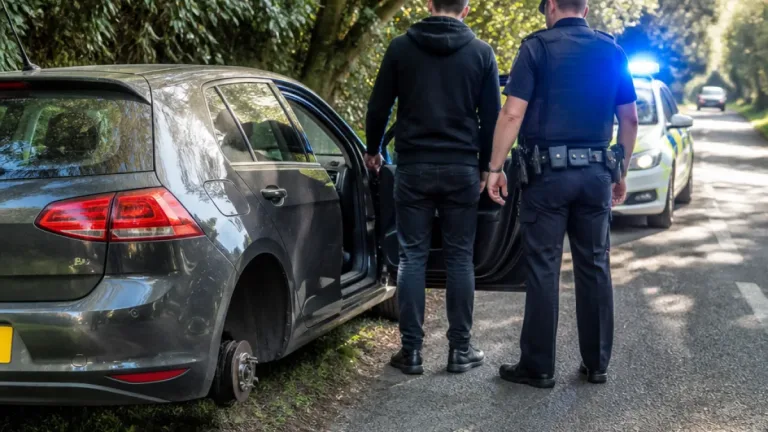 Gateshead man banned after officer flagged down when temporary wheel fell off