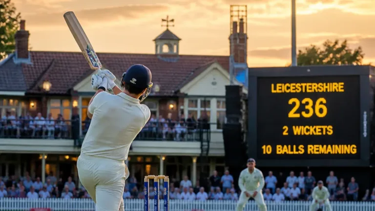 Gloucestershire fall short as Leicestershire squeeze home by two wickets