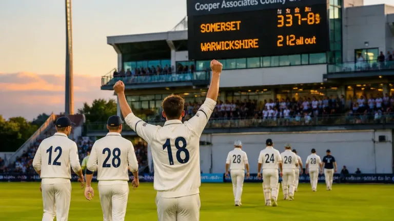 Goldsworthy century and Theedom four-fer consign Warwickshire to heavy one-day defeat