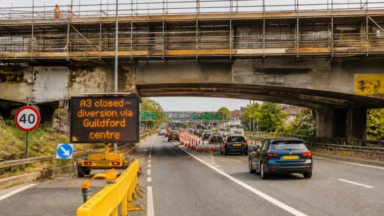 Guildford A3 bridge works enter critical phase as weekend closures divert traffic into town