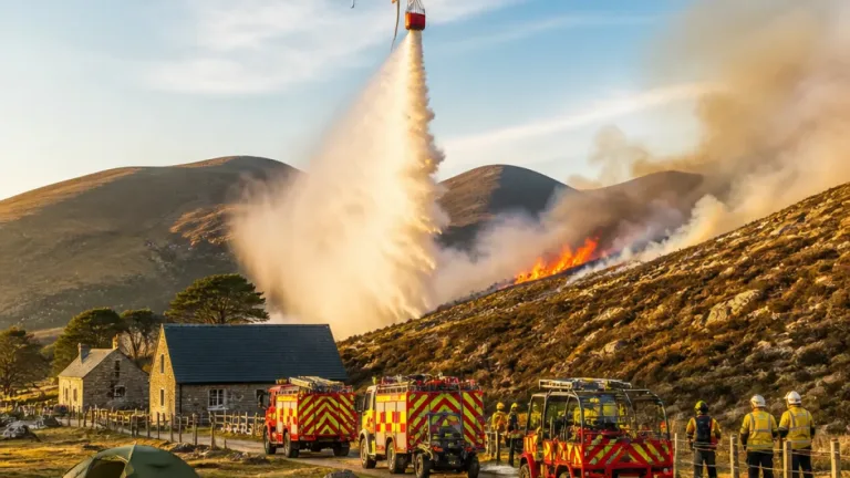 Helicopter joins multi-day response as Cairngorms wildfire forces evacuations