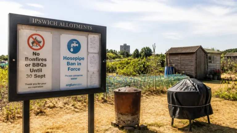 Ipswich allotment bonfires banned as heat health alert and hosepipe rules bite