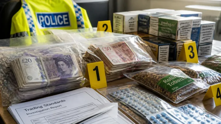 Killingworth raid uncovers £150k cash, 20,000 illicit cigarettes and pills