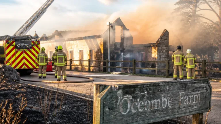 Large blaze destroys former cookery school at Occombe Farm near Paignton