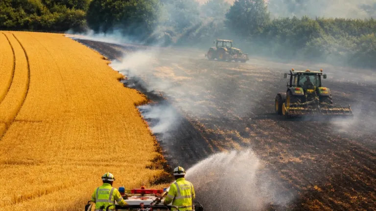Large crop fire near Titchfield extinguished after burning about 30 hectares