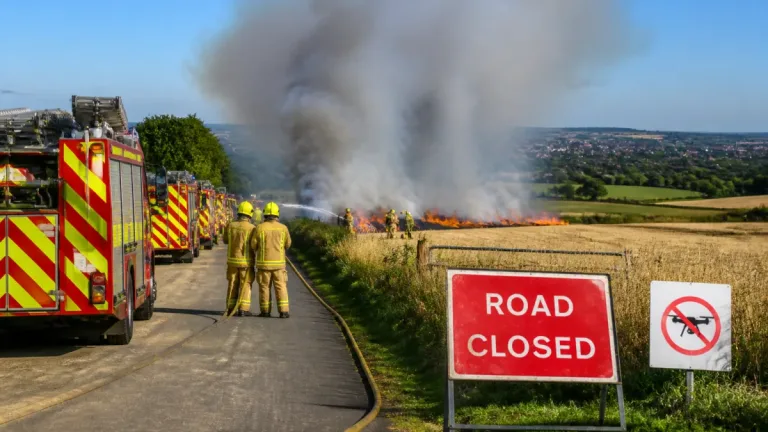 Major field fire on Derbyshire–Notts border sends smoke across Bolsover and Mansfield