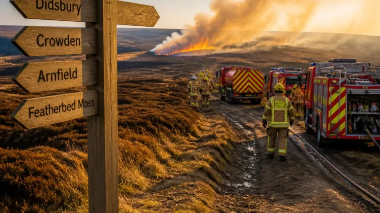 Major incident declared as Tintwistle Moor wildfire burns on for more than a month