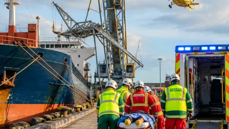Man in hospital after reported ship–crane collision at Port of Tyne