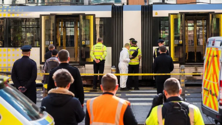 Man seriously hurt after becoming trapped between double tram at Market Street Metrolink stop