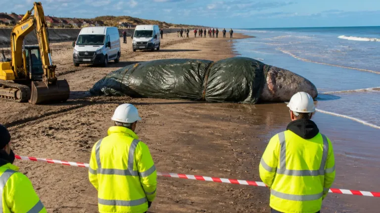 Minke whale washes ashore at Hemsby as council works to remove carcass