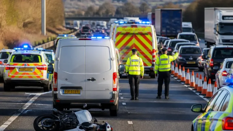 Motorcyclist in critical condition after crash shuts M1 southbound near Loughborough