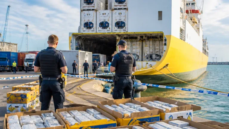 Nearly £20m of cocaine discovered in banana consignment at Portsmouth port