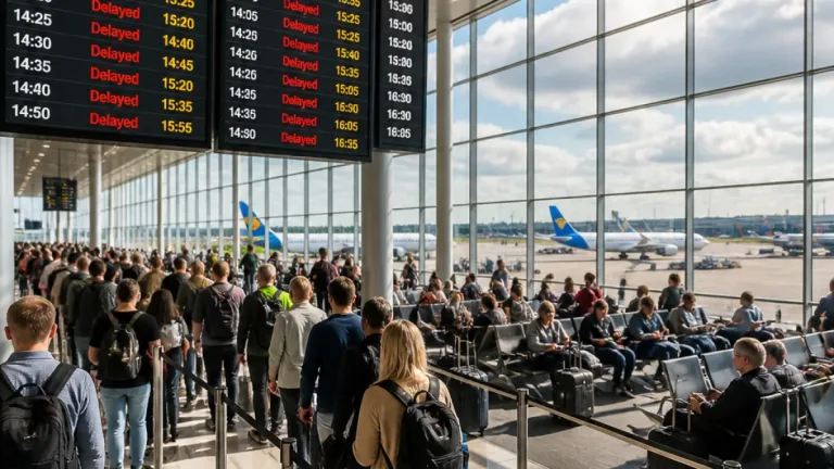 Nearly 50 outbound Manchester Airport flights delayed, some by several hours