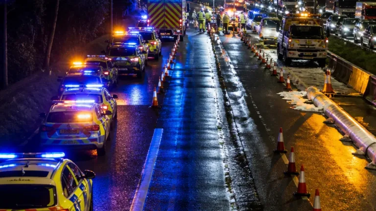 Oldham-area M60 closed overnight after crash and large oil spillage