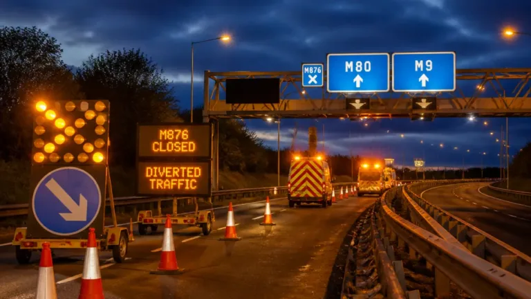 Overnight closure on M876 northbound to affect weekend journeys — diversion in place