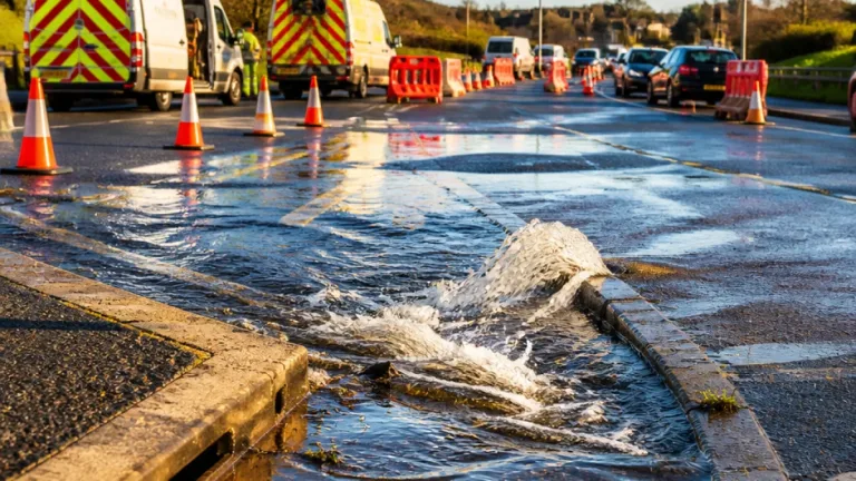 Partial road closure remains after burst water main disrupts homes and traffic in Rotherham