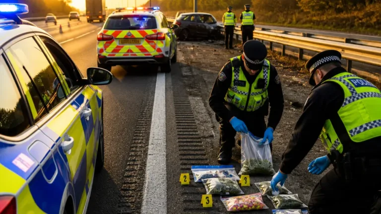 Peterborough man arrested after M1 crash as police seize almost £50k of cannabis edibles