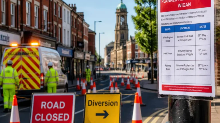 Planned road closures across Wigan borough this August — routes and dates to note
