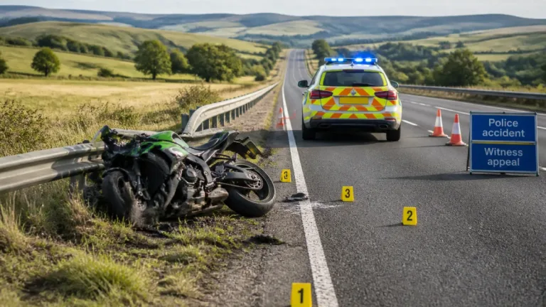 Police appeal after motorcyclist in his 50s dies in Northumberland A696 crash