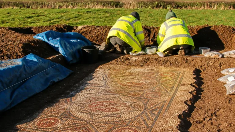 Rare fourth‑century Roman mosaic uncovered on Mid‑Devon farmland