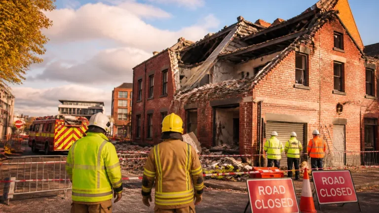 Residents evacuated and roads shut after Leicester factory collapse triggers safety operation