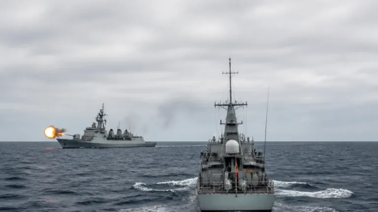 Russian frigate fires in international waters about 40nm south of Plymouth, Navy says