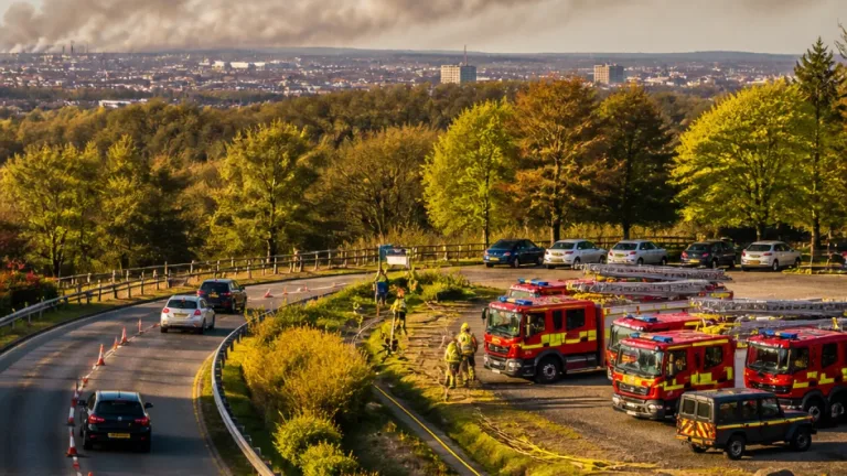 Smoke visible across Stoke-on-Trent as crews tackle large blaze at Cannock Chase